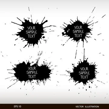 Set of grunge splashes. Grunge background. Stock Illustration