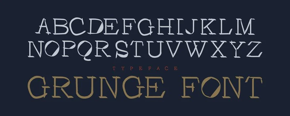 Set of Grunge Stencil Letters. Stock Illustration