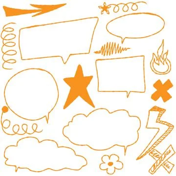 Set of grunge texture hand drawn elements, imprint, paint, ink, brushstrokes イラスト素材