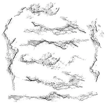 Set of grunge textures Black and white scratches. Stock Illustration