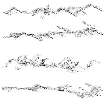Set of grunge textures Black and white scratches. Stock Illustration