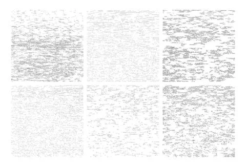 Set of grunge textures with varying density and noise. Monochrome abstract Stock Illustration