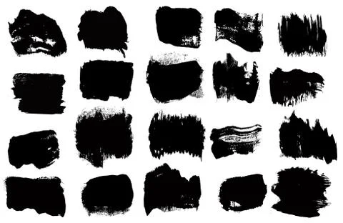 Set of grunge vector brush strokes. Artistic design elements Stock Illustration