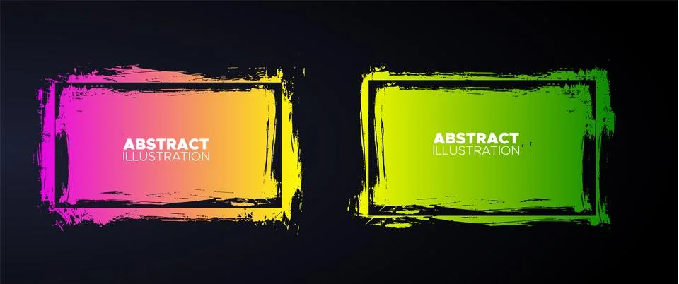 Set of grunge vector frames. Grunge background. Illustrazione stock