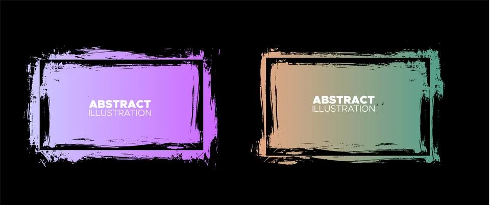 Set of grunge vector frames. Grunge background. 스톡 일러스트