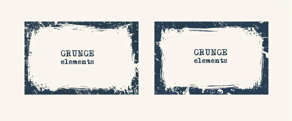 Set of grunge vector frames. Grunge background. Illustrazione stock