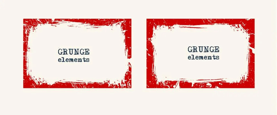 Set of grunge vector frames. Grunge background. Illustrazione stock