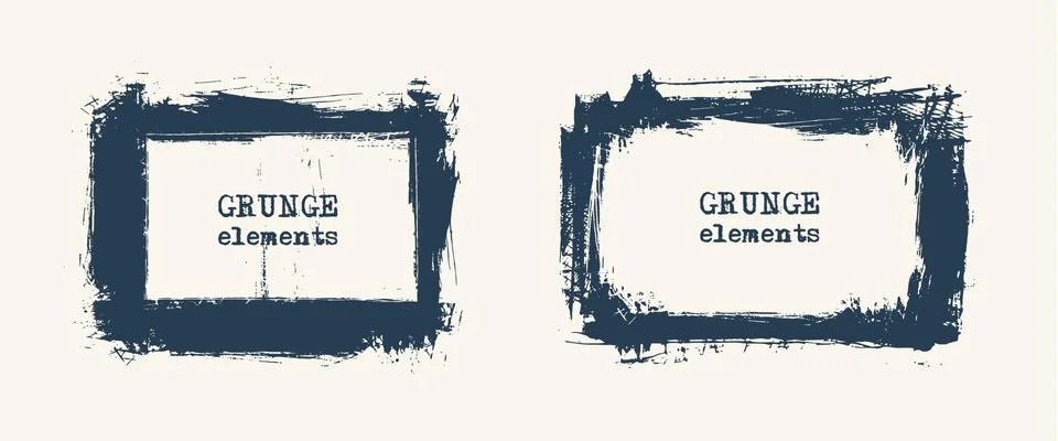 Set of grunge vector frames. Grunge background. Illustrazione stock
