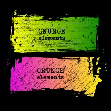 Set of grunge vector frames. Grunge background. Illustrazione stock