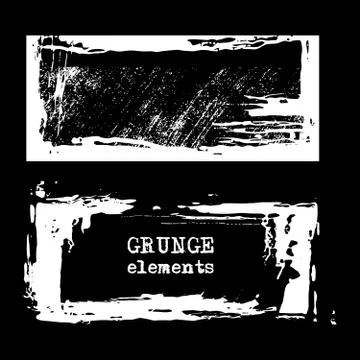 Set of grunge vector frames. Grunge background. Illustrazione stock