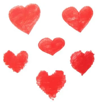 Set of grunge vector hearts. Design elements Stock Illustration