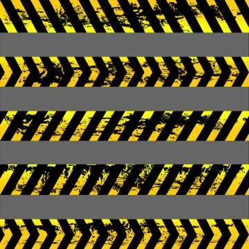 Set of grunge yellow caution tapes - isolated illustration Stockillustratie