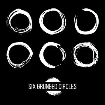 Set of Grunged Circles Stock Illustration