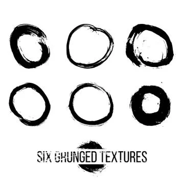 Set of Grunged Circles Stock Illustration