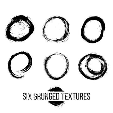 Set of Grunged Circles Stock Illustration