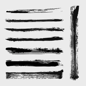 Set of grungy vector brushes Stock Illustration