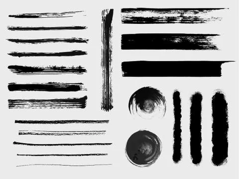 Set of grungy vector brushes Stock Illustration