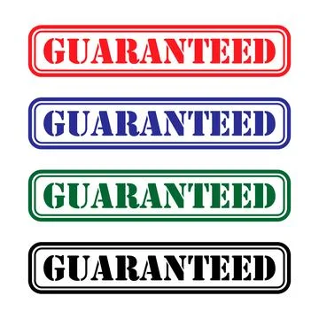 Set of Guaranteed stamp symbol, label sticker sign button, text banner vector Stock Illustration