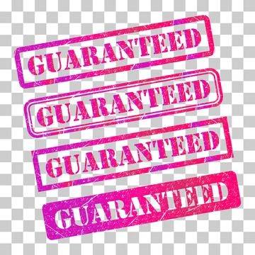 Set of Guaranteed stamp symbol, label sticker sign button, text banner vector Stock Illustration