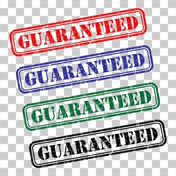 Set of Guaranteed stamp symbol, label sticker sign button, text banner vector Stock Illustration