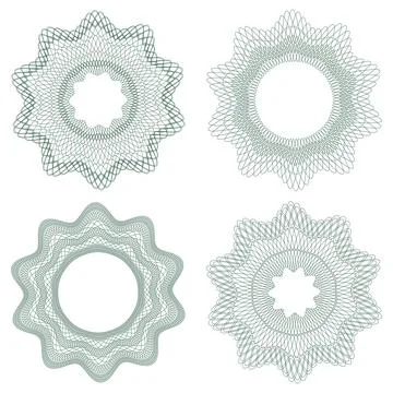 A set of guilloche elements. Stockillustratie