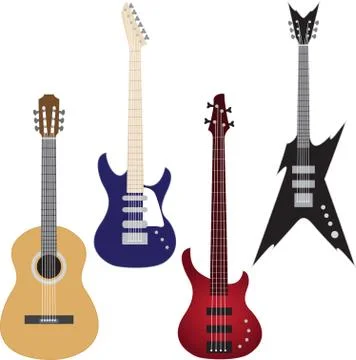 Set of guitars Stock Illustration