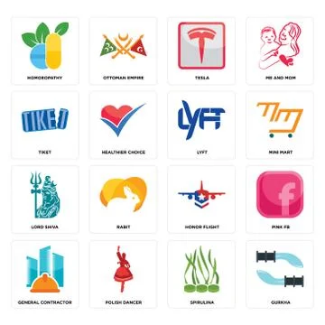 Set of gurkha, spirulina, general contractor, honor flight, lord shiva, lyft, Free Stock Illustration