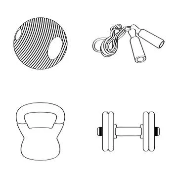 Set of gym icons Stock Illustration
