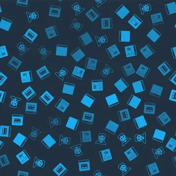 Set Hacker or coder, Browser window, Software and Search engine on seamless Stock Illustration