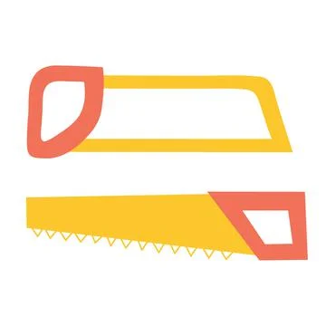 Set of hacksaws and saws on an isolated background. Icon element for design or Stock Illustration