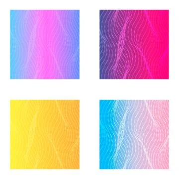 Set of Halftone abstract background design, modern geometric texture, vector Stock Illustration