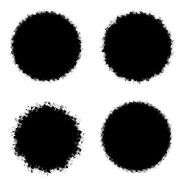 Set of Halftone Abstract Object. EPS 10 vector Illustrazione stock