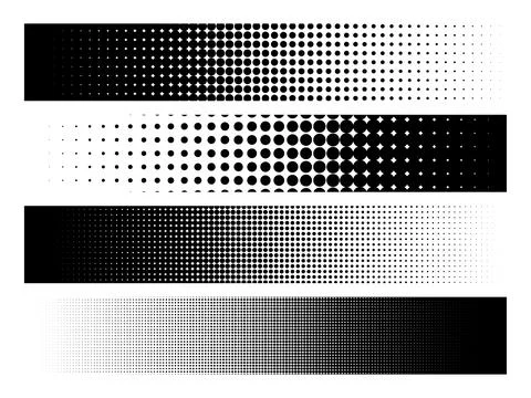 Set of halftone banners isolated Stock Illustration