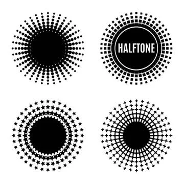 Set Halftone isolation vector element design. Stock Illustration