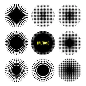 Set Halftone isolation vector element design. Stock Illustration