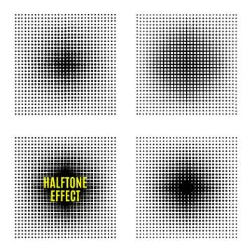 Set Halftone isolation vector element design. Illustrazione stock