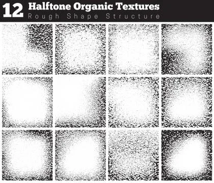 Set of halftone overlay textures Stock Illustration