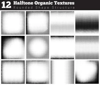 Set of halftone overlay textures Stock Illustration