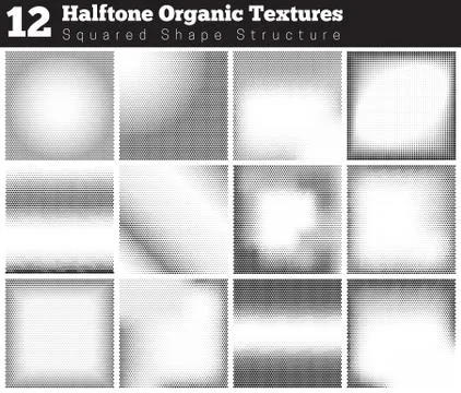 Set of halftone overlay textures Stock Illustration