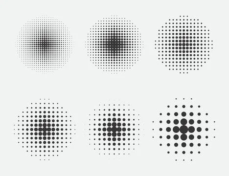 Set of halftone pattern for comics. Design element .Vector illustration. Stock-Illustration