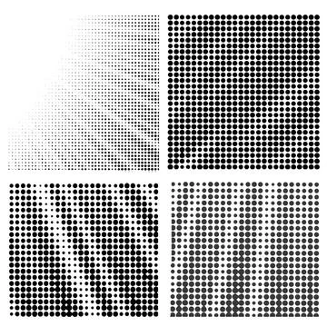 Set of Halftone Patterns. Halftone Patterns. Set of Halftone Dots. Dots on... Stock Photos