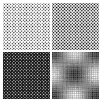 Set of halftone seamless patterns. Halftone dots imitation for texture filling Stock Illustration