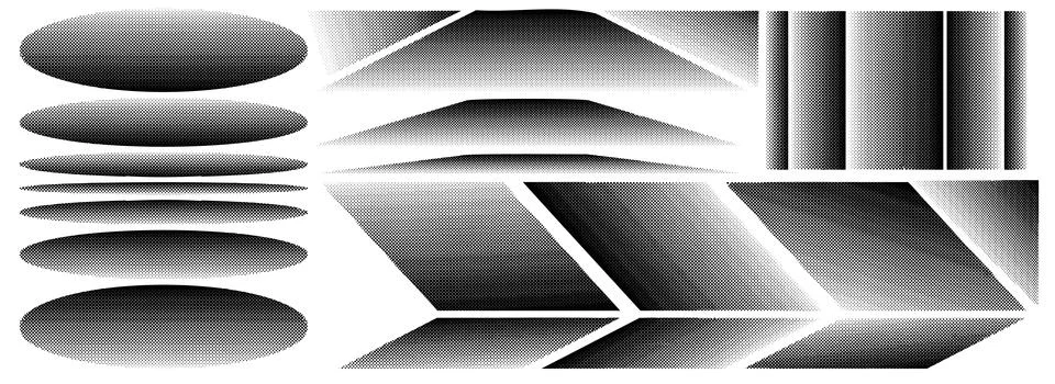 Set of halftone shadows with pixel texture イラスト素材