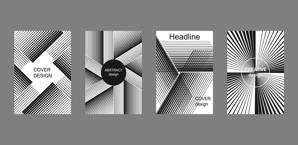 Set of halftone stripes backgrounds. Stock Illustration