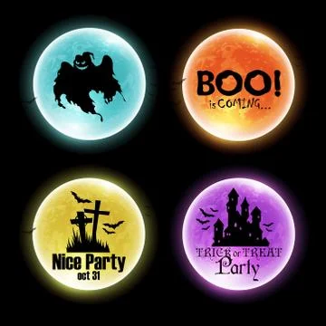 Set of Halloween banners Stock Illustration
