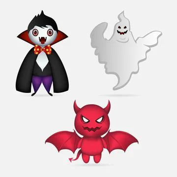 Set Halloween Cartoon 2 Stock Illustration