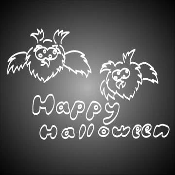 Set Of Halloween on a dark background. Illustrazione stock