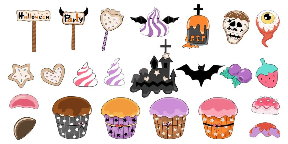 Set of halloween decorations  Stock-Illustration