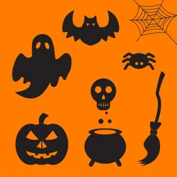 Set of halloween element Stock Illustration