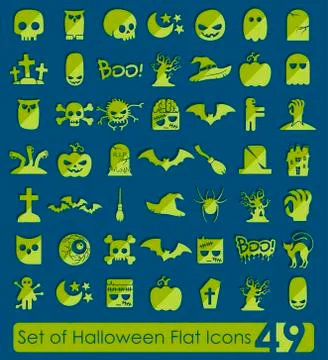 Set of halloween flat icons Stock Illustration